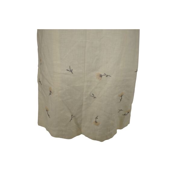 Bagatelle 100% Linen Cream Floral Embroidered Shift Dress (Size 8) - Picture 5 of 11